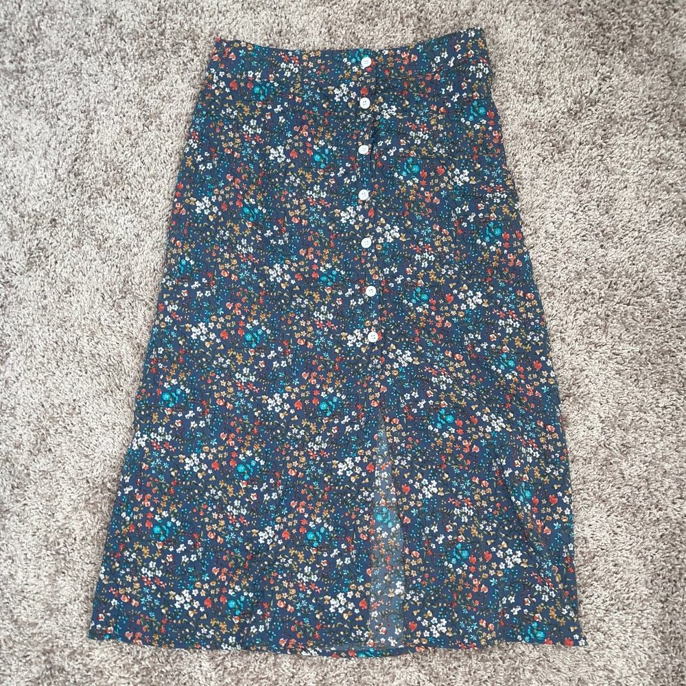 Women's multi-color floral long skirt